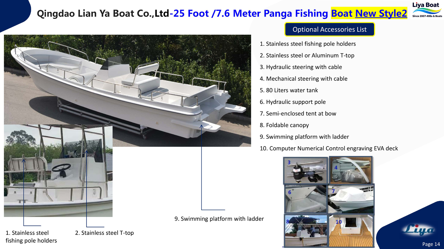 Bateau de pêche Liya Panga de 25 pieds en option-1