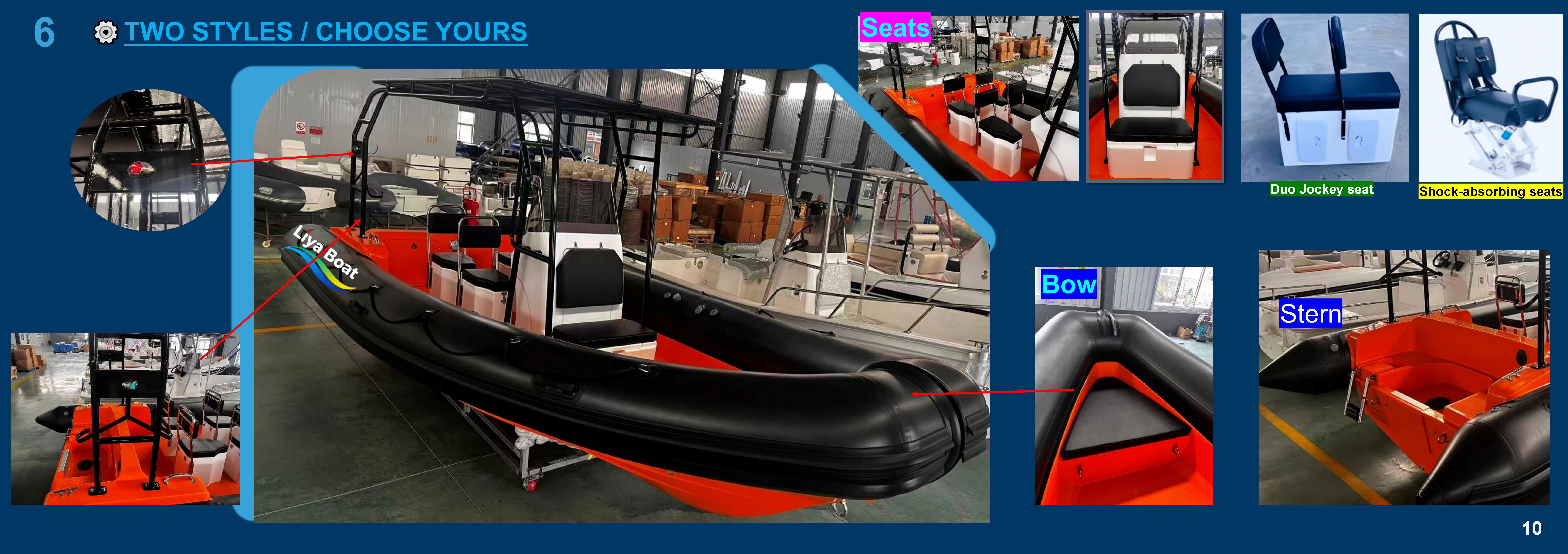 Bateau de travail Liya de 22 pieds 6,6 M_10