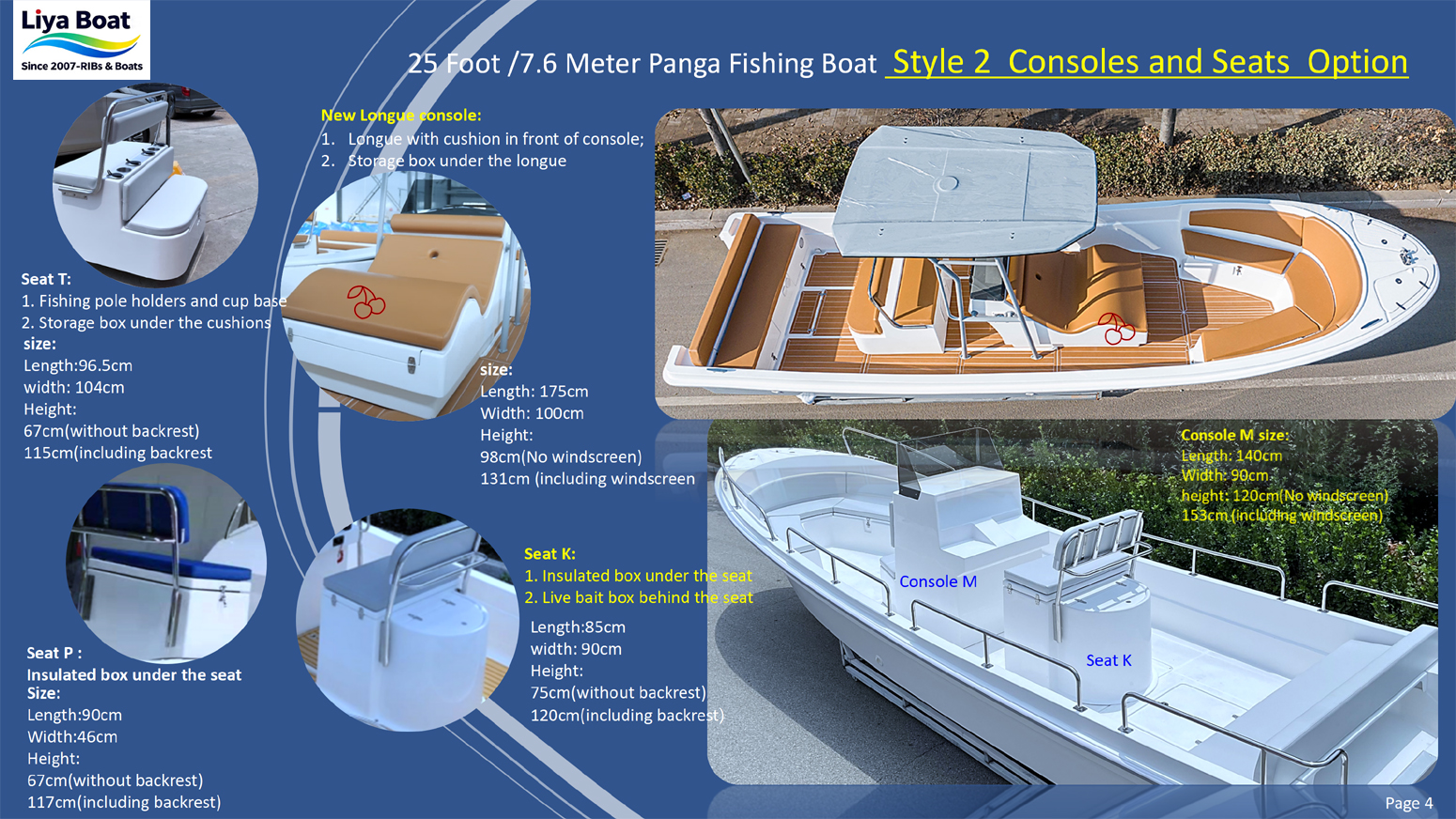 Siège et console pour bateau de pêche Liya Panga de 25 pieds (1)