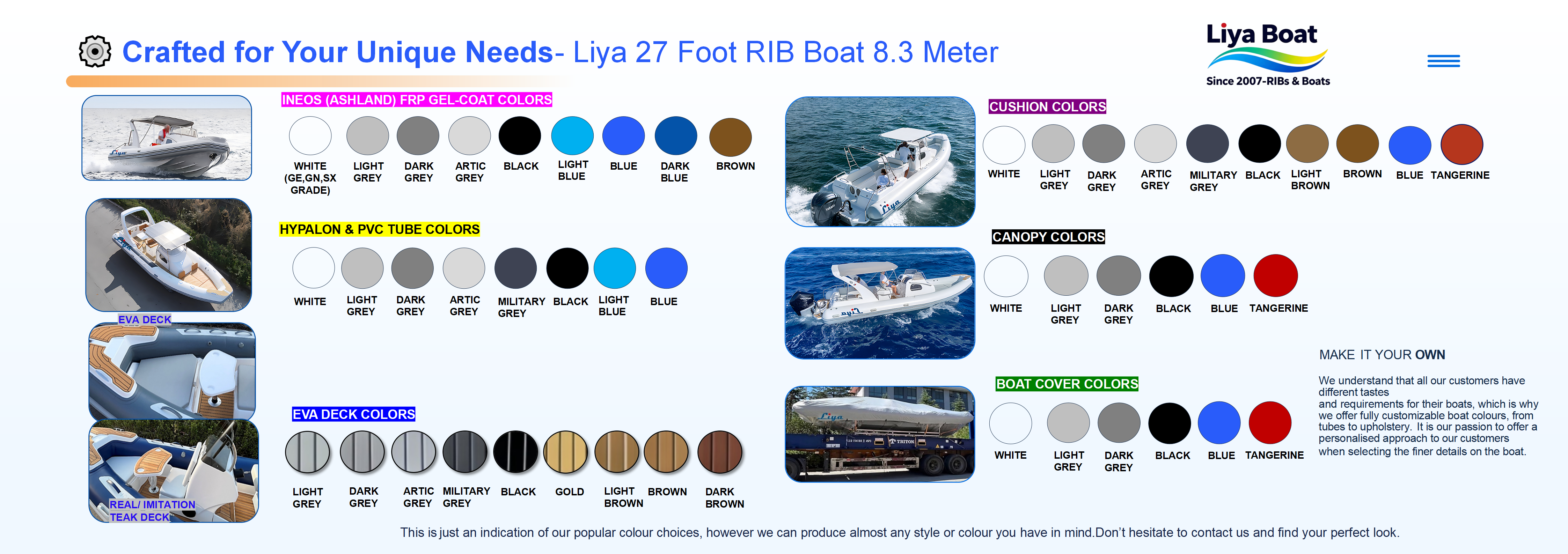 Réservoir d'eau douce intégré soutenant l'évier et le robinet pour le RIB de cabine de 27 pieds.