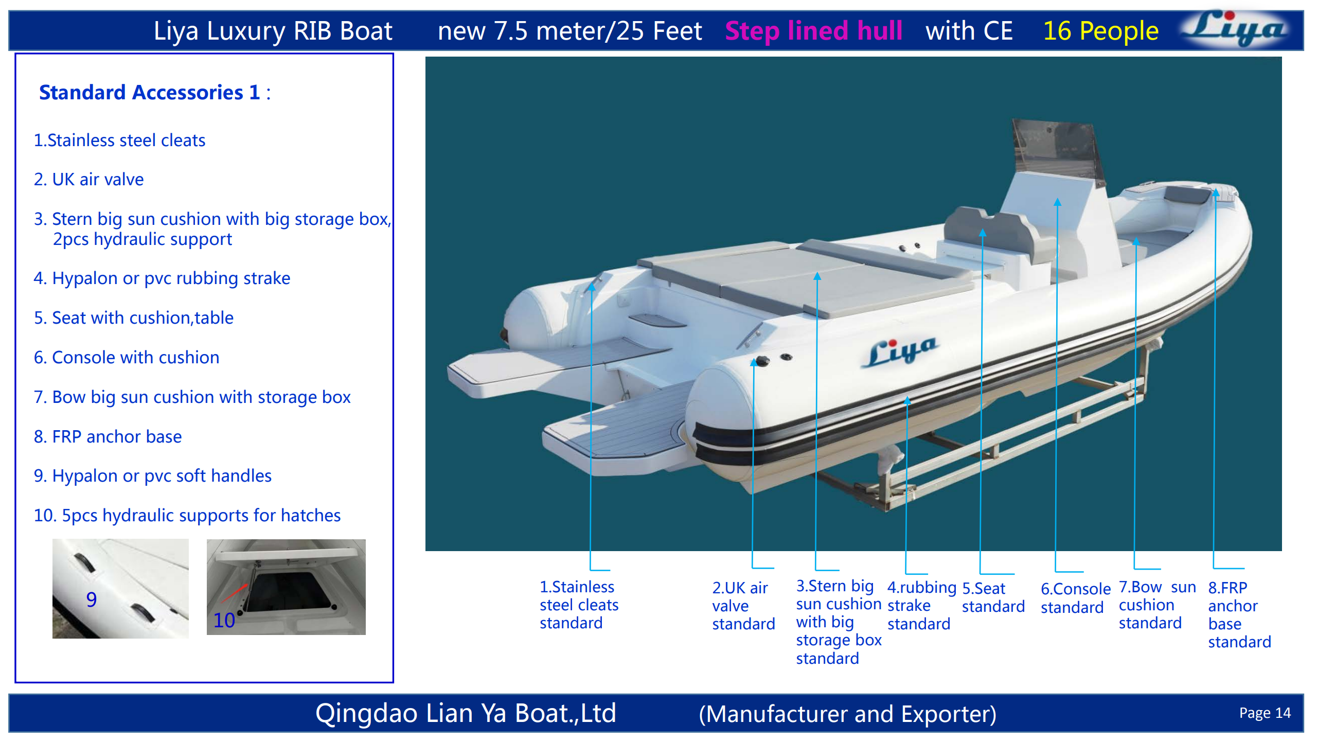 Valve d'air pratique de style britannique pour une installation facile de votre bateau pneumatique de luxe 