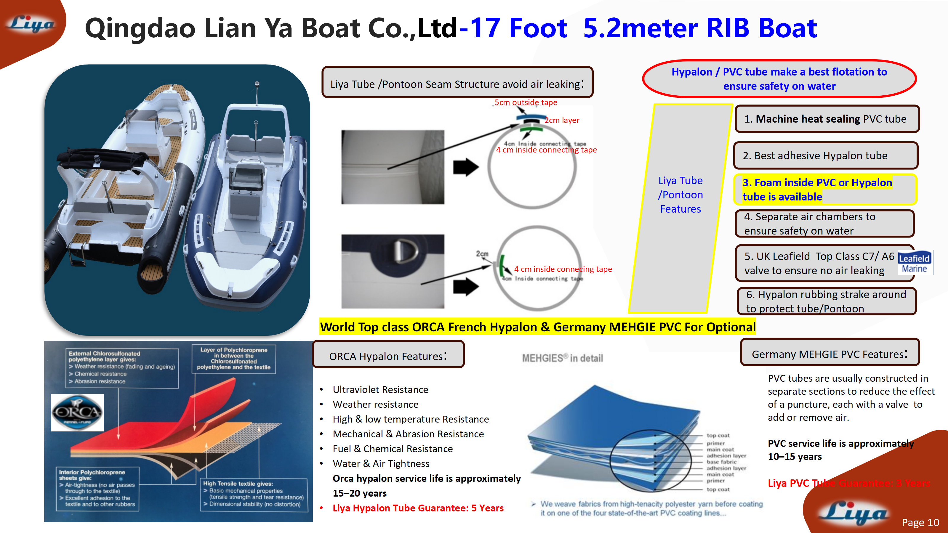 BATEAU RIB Liya 17 pieds AVEC TUBE HYPALON OU PVC