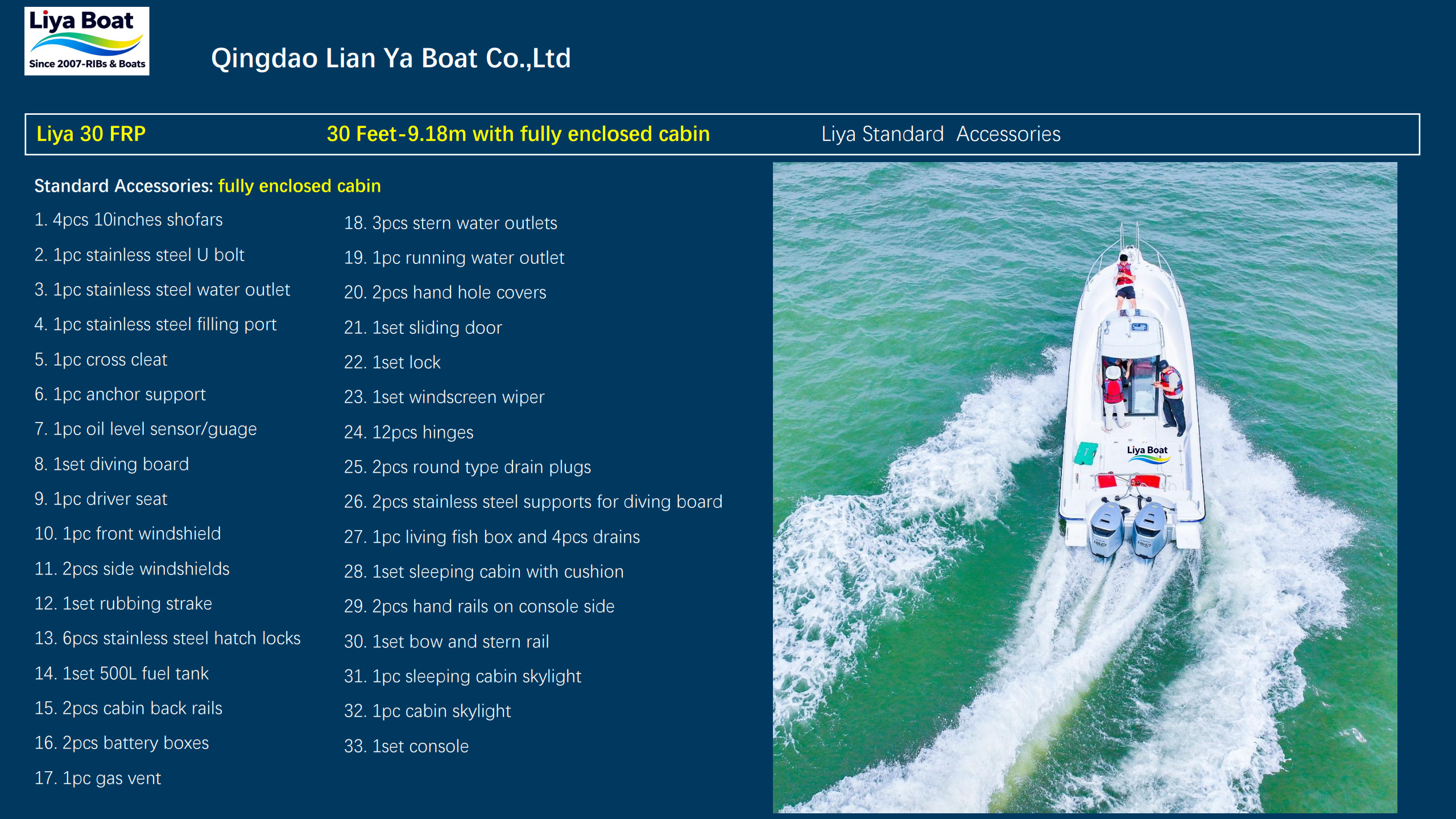 Bateau de pêche hauturière de 30 pieds Accessoires en option