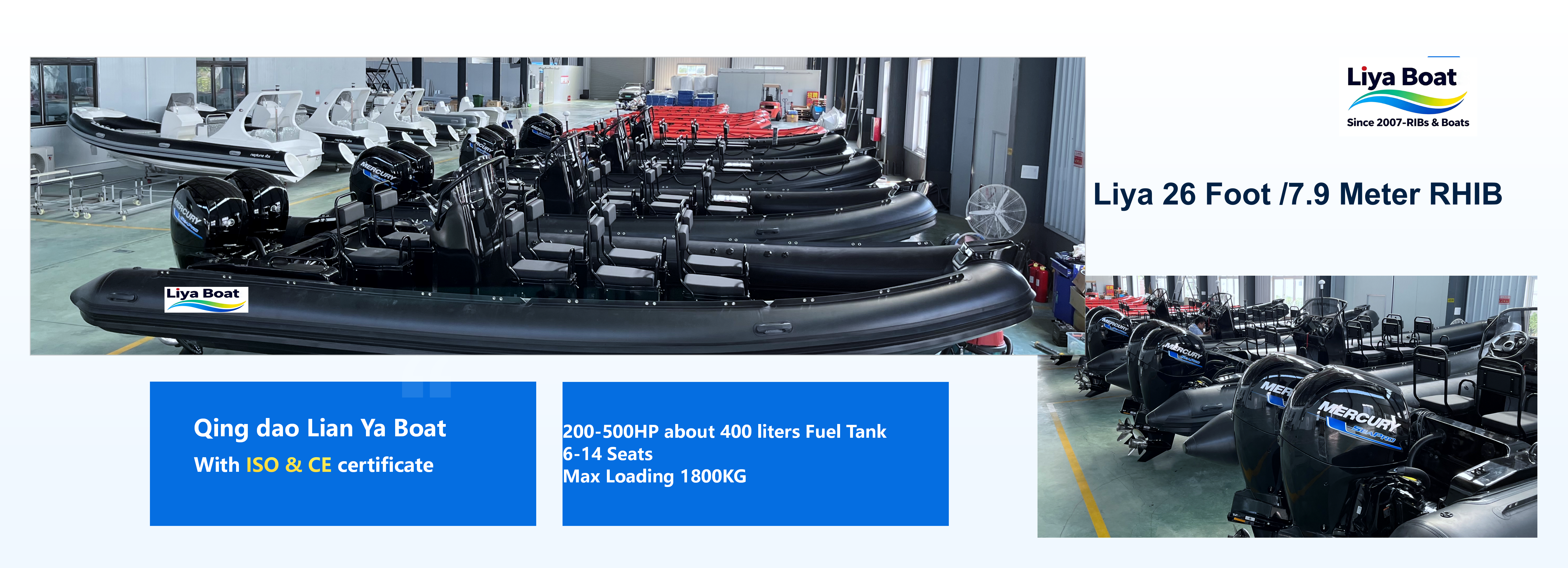 Bateau Liya 26 FOOT RHIB pour patrouille et militaire