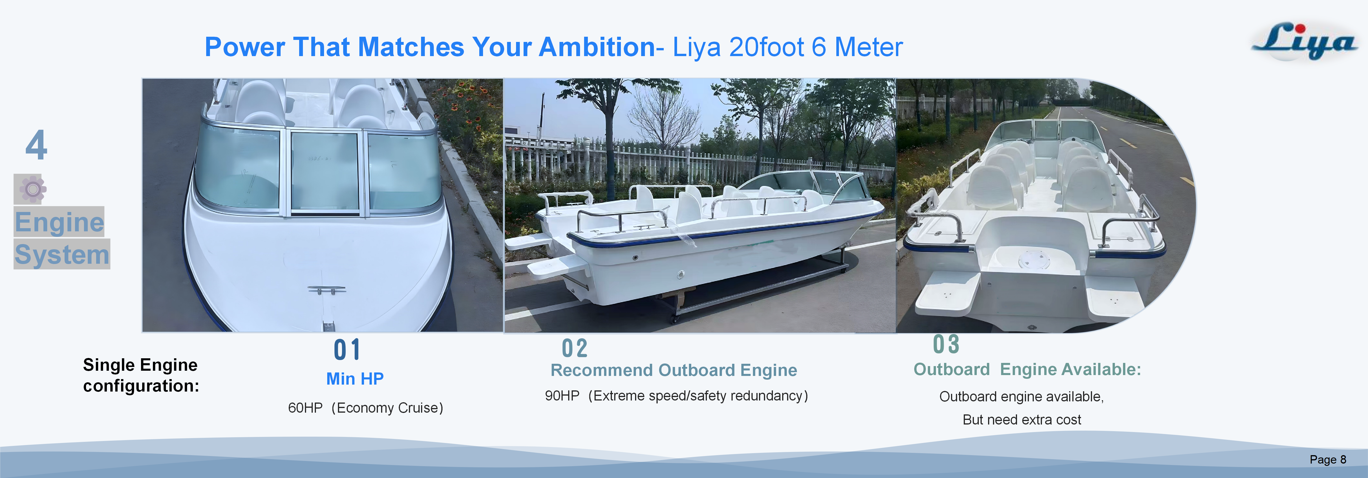 Tableau arrière prêt pour un moteur hors-bord de 60 à 90 CV, offrant une puissance et une efficacité équilibrées.