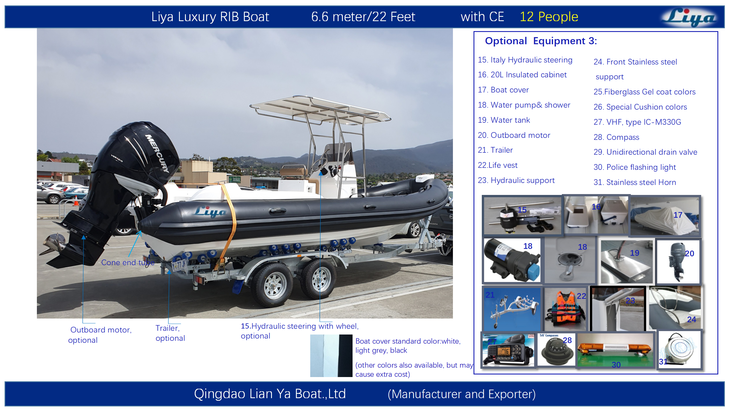 Auvent pliable déployé sur un bateau pneumatique pour 12 personnes pour l'ombre des fêtes et événements