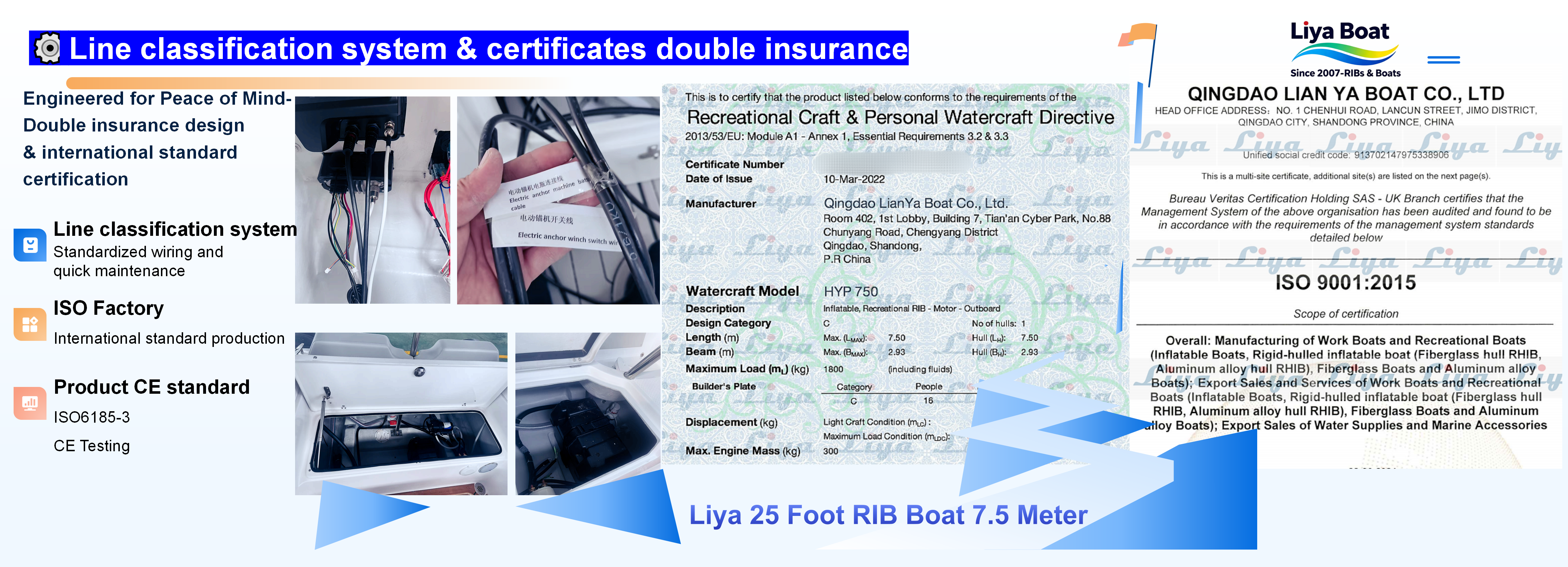 Pont en fibre de verre à âme PVC imperméable et antidérapant sur un semi-rigide pour 16 personnes certifié CE