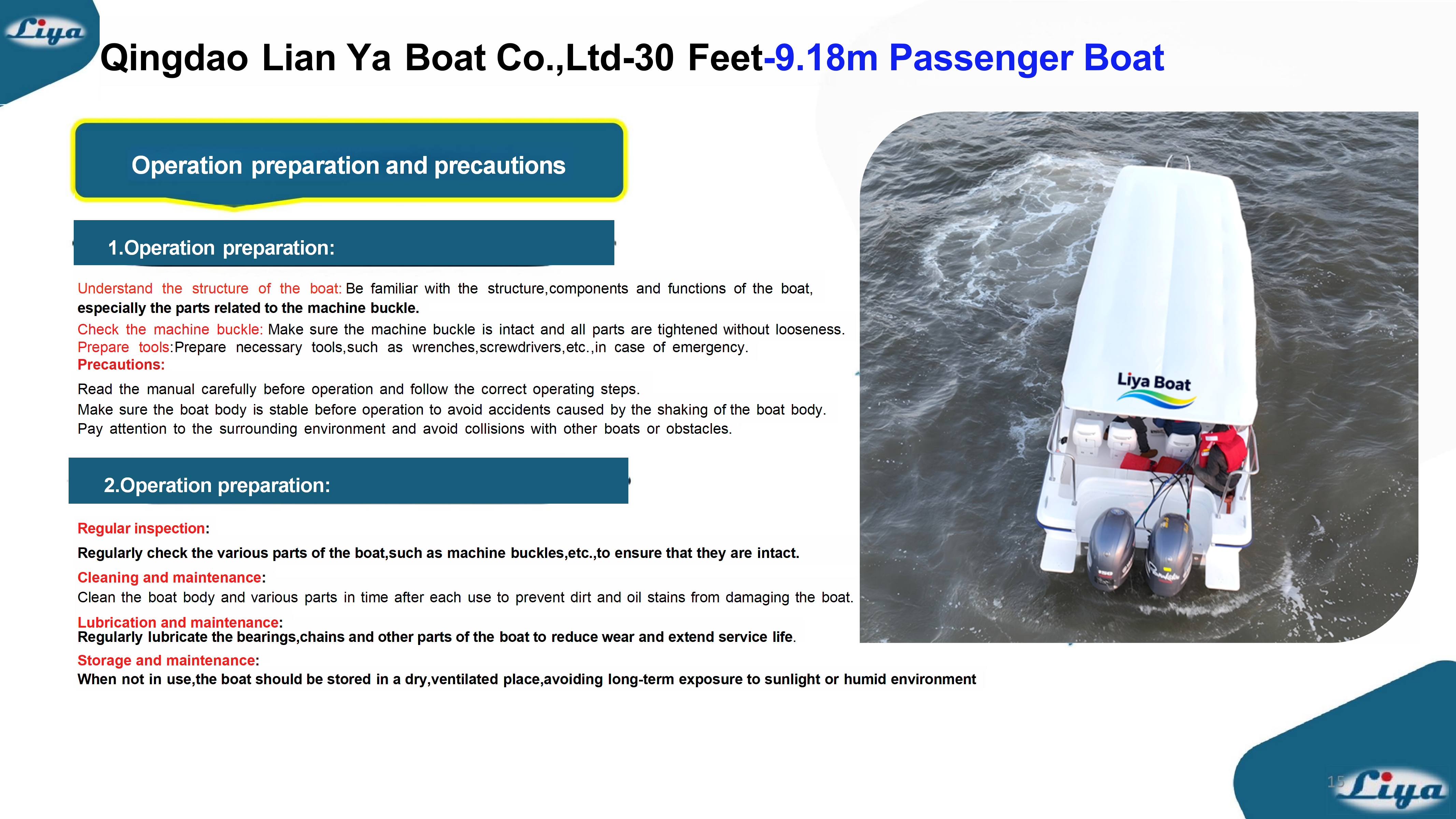 Exploitation et entretien des navires touristiques commerciaux