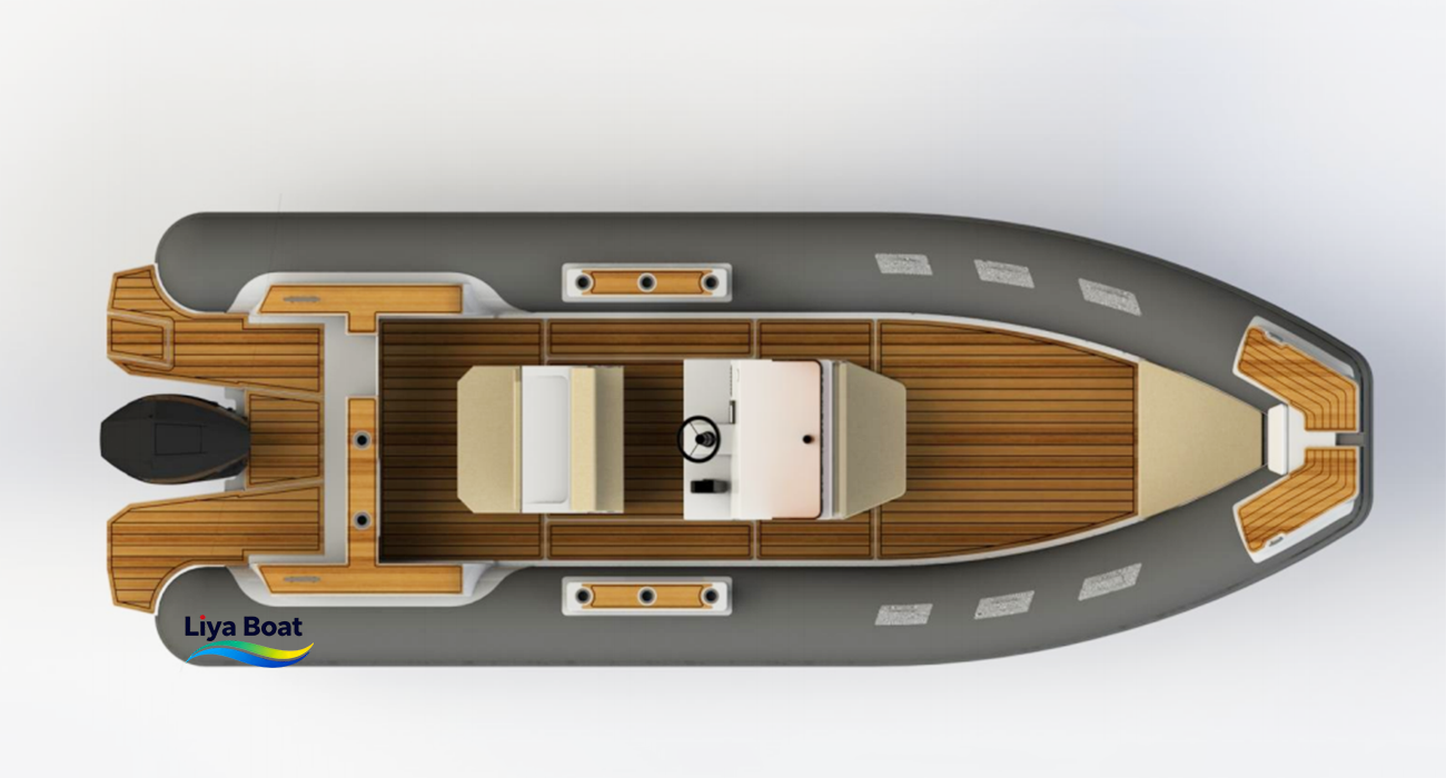 Porte-cannes durables installés sur le tube du Liya 26ft Sport & Fishing RIB, gardant le matériel de pêche sécurisé et accessible.