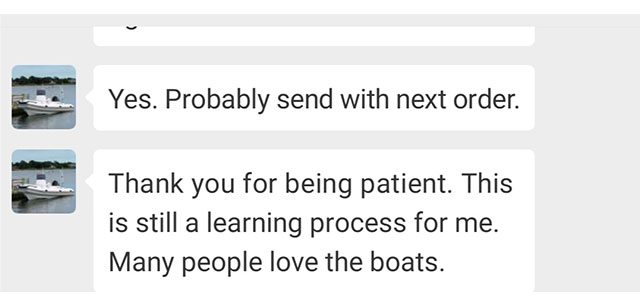 Le feedback du bateau