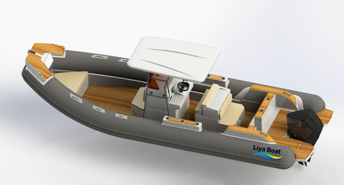 Liya Bateau RlB à grande vitesse avec coque en V de 26 pieds et 8 m de profondeur pour la pêche sportive et la famille | 16 personnes | Certifié CE