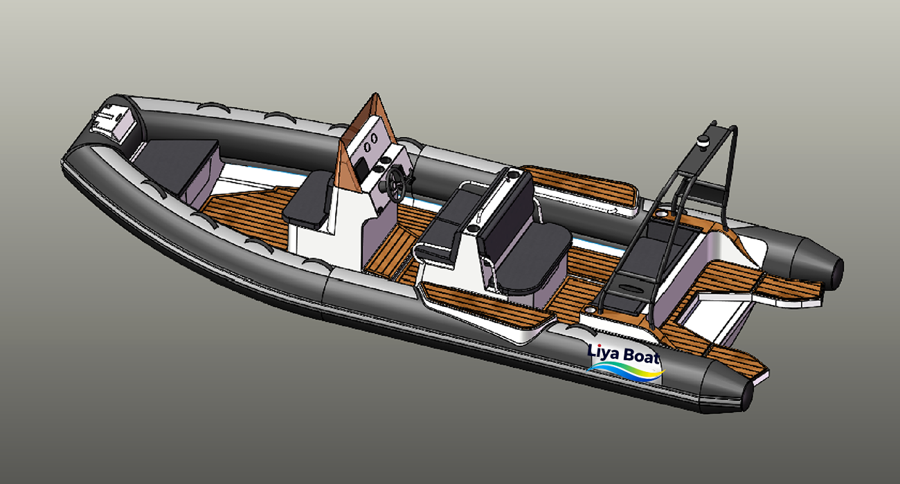 Liya Bateau RIB à coque en aluminium de 22 pieds pour la pêche et la plongée | 12 personnes | Réservoir de carburant 200L