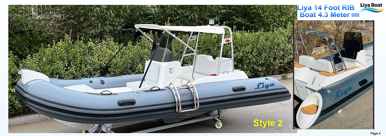 Console centrale rembourrée amovible sur un bateau RIB de 14 pieds