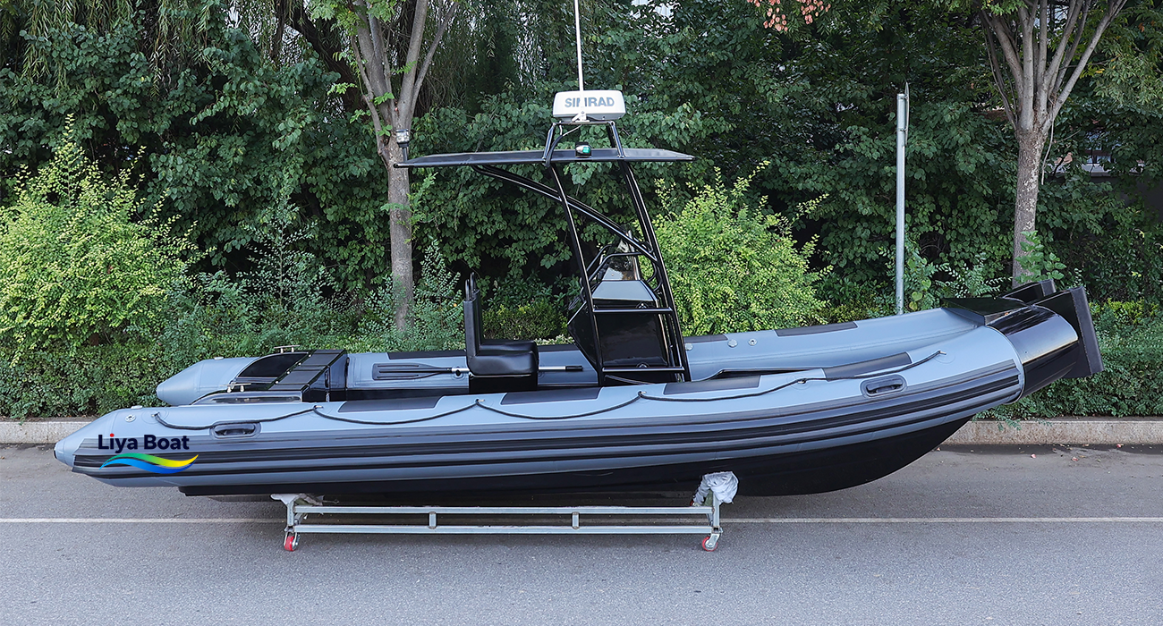 Liya Bateau RIB noir de 6,6 m 200-250CV | 8 places | Artisanat de patrouille et de sécurité