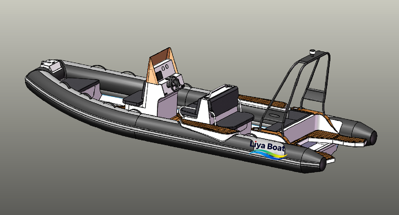 Liya Bateau RIB à coque en aluminium de 22 pieds pour la pêche et la plongée | 12 personnes | Réservoir de carburant 200L