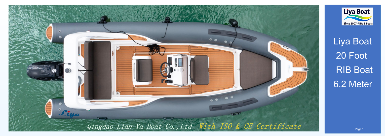 Conception de coque en V profond des performances du bateau Liya 6,2 m RIB
