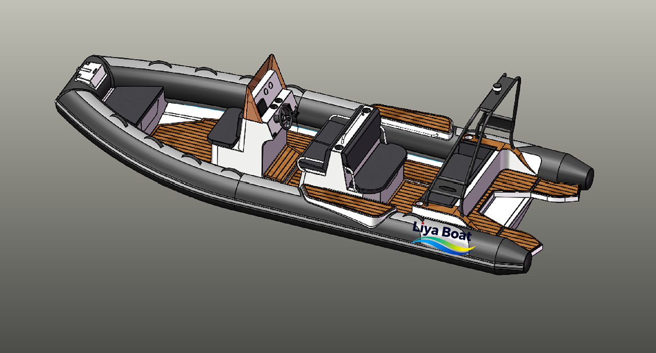 Liya Bateau RIB à coque en aluminium de 22 pieds pour la pêche et la plongée | 12 personnes | Réservoir de carburant 200L