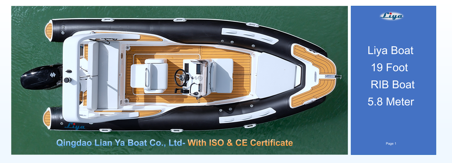 Bateau RIB 10 places certifié CE Liya 5,8 m Vue de dessus