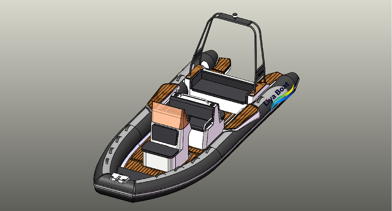 Liya Bateau RIB à coque en aluminium de 22 pieds pour la pêche et la plongée | 12 personnes | Réservoir de carburant 200L