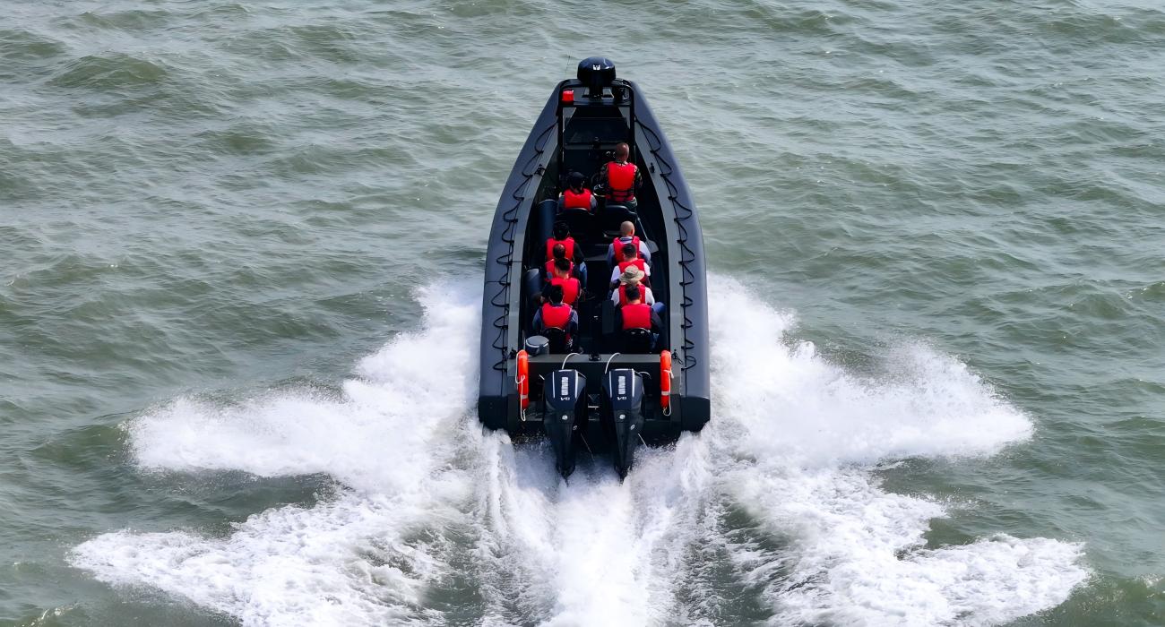 Bateau de patrouille en aluminium de 27 pieds, collier en Polyurée-EVA, coque en V profond