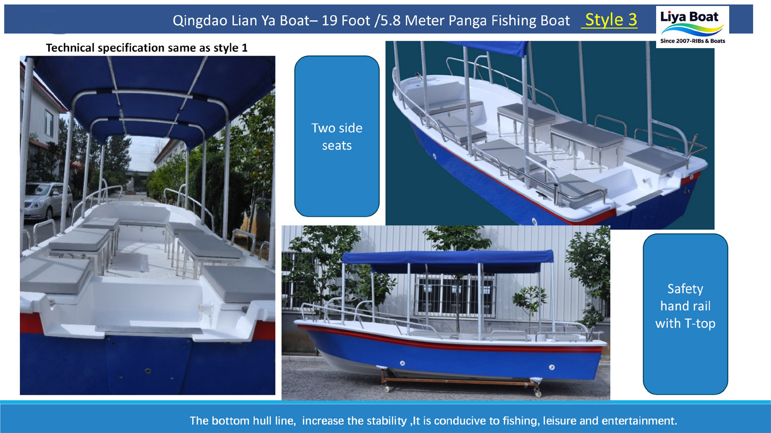 Bancs latéraux en acier inoxydable avec coussins sur bateau Panga(1)