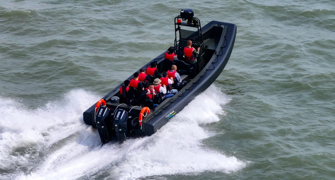 Bateau de patrouille en aluminium de 27 pieds, collier en Polyurée-EVA, coque en V profond