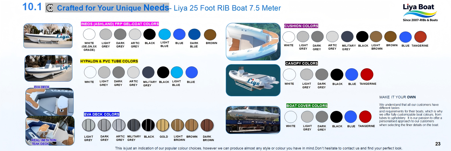 RIB de bain de soleil de luxe de style italien de 25 pieds avec bateau gonflable rigide à plateforme de bain
