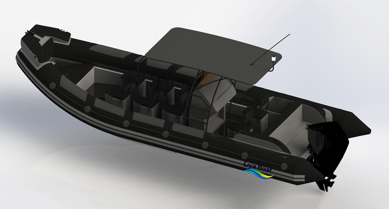 Liya 7,9 m (26 pieds) Professional Patrol RHIB, 16 sièges, prêt pour porte-armes, haute vitesse