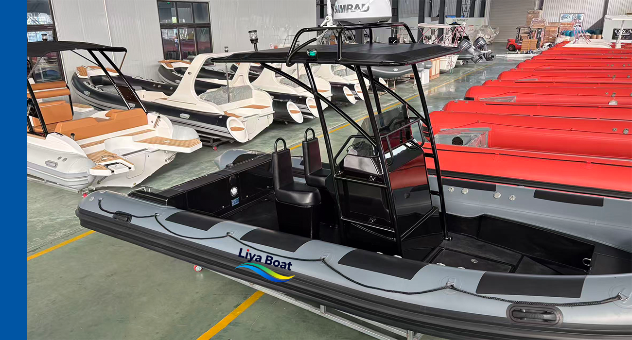 Liya Bateau RIB noir de 6,6 m 200-250CV | 8 places | Artisanat de patrouille et de sécurité