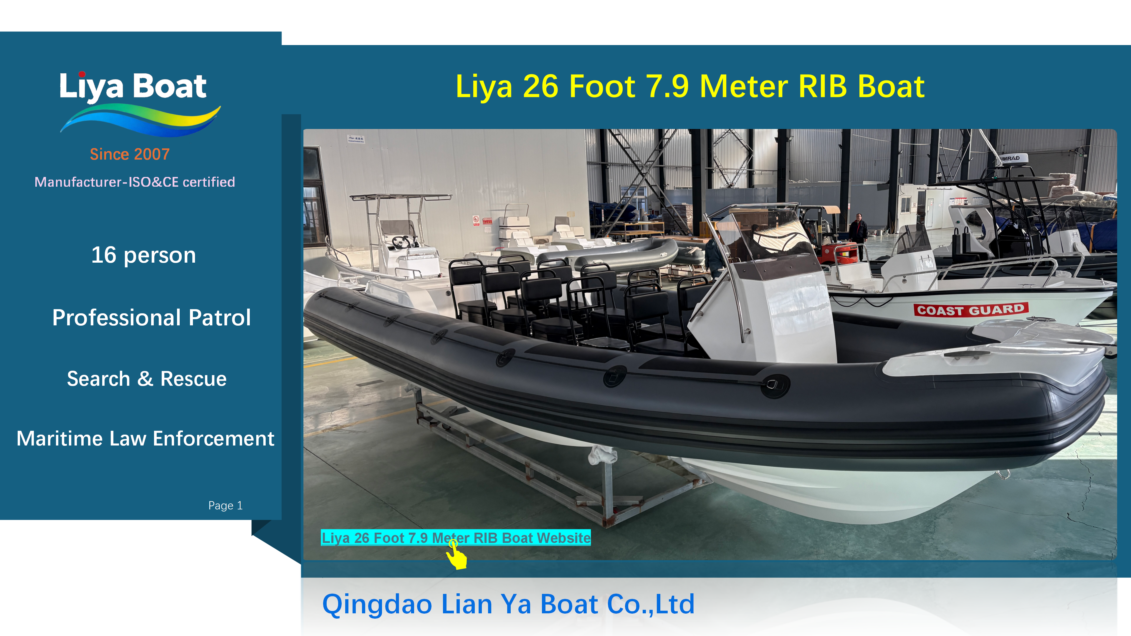 Liya 26 pieds de travail RIB Boat_01