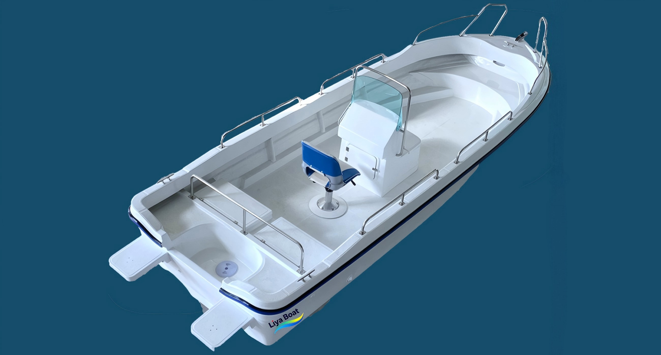 Liya Bateau de pêche à console centrale de 20 pieds en fibre de verre de 6 m, pour la pêche et les loisirs