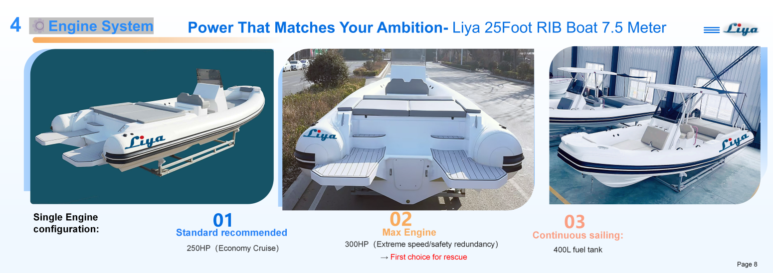 Liya 25 pieds RIB-Nouveau avec transat