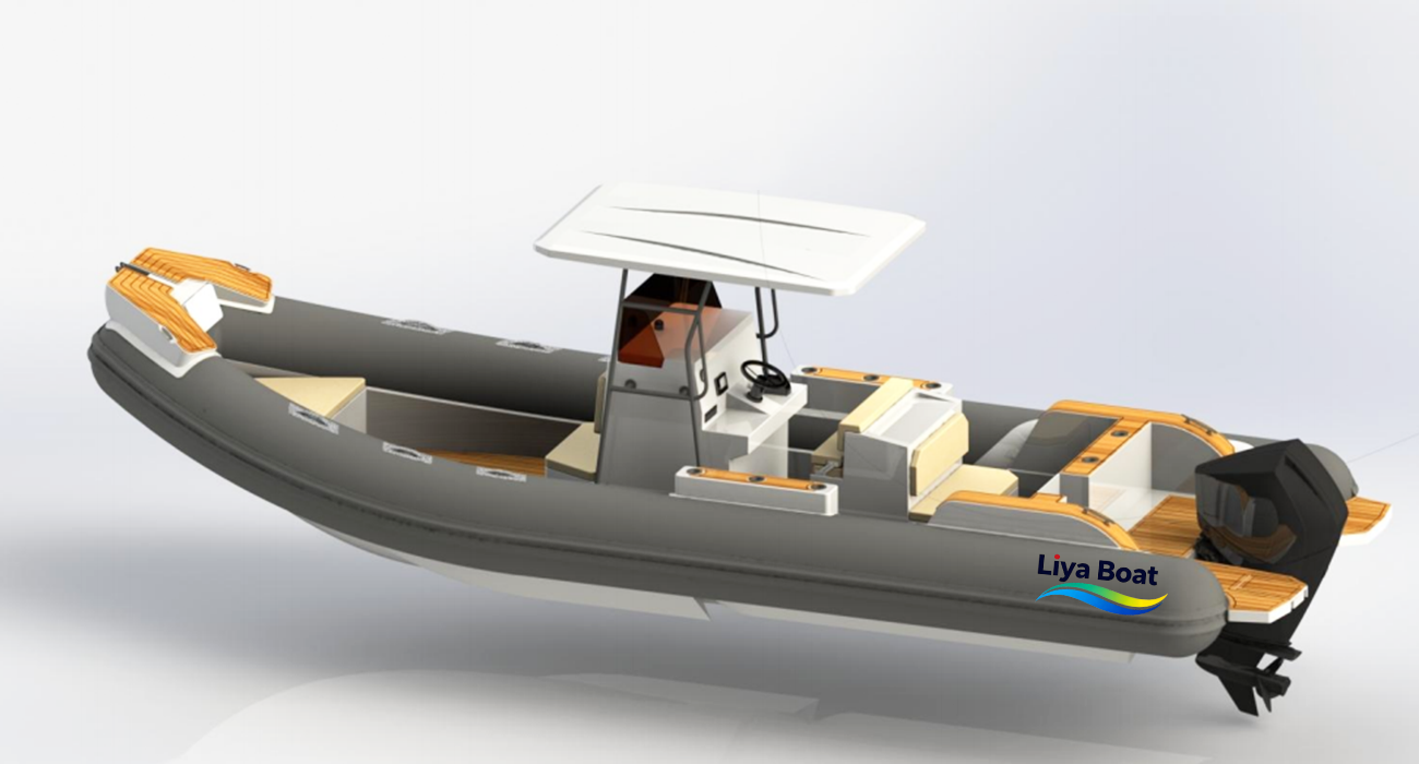 Liya Bateau RlB à grande vitesse avec coque en V de 26 pieds et 8 m de profondeur pour la pêche sportive et la famille | 16 personnes | Certifié CE
