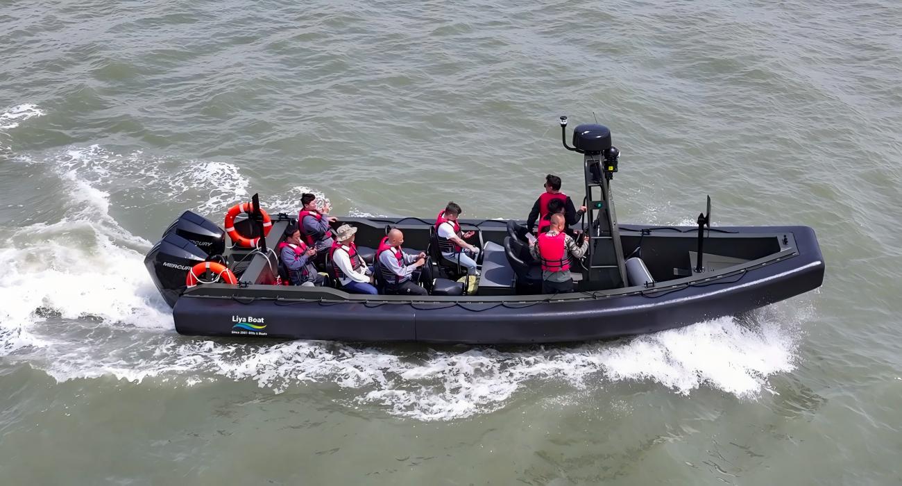 Bateau de patrouille en aluminium de 27 pieds, collier en Polyurée-EVA, coque en V profond