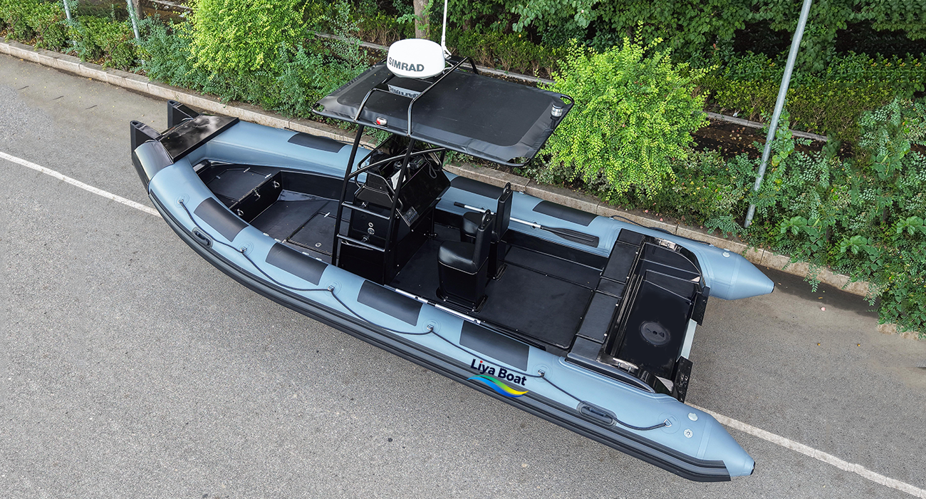 Liya Bateau RIB noir de 6,6 m 200-250CV | 8 places | Artisanat de patrouille et de sécurité