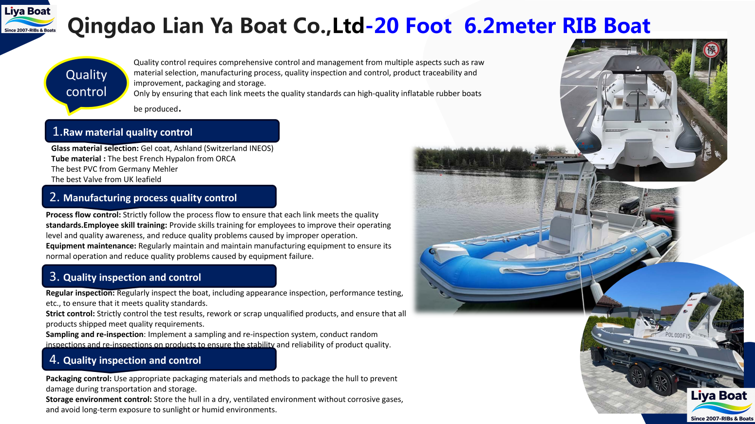 Contrôle qualité Liya 20 pieds RIB