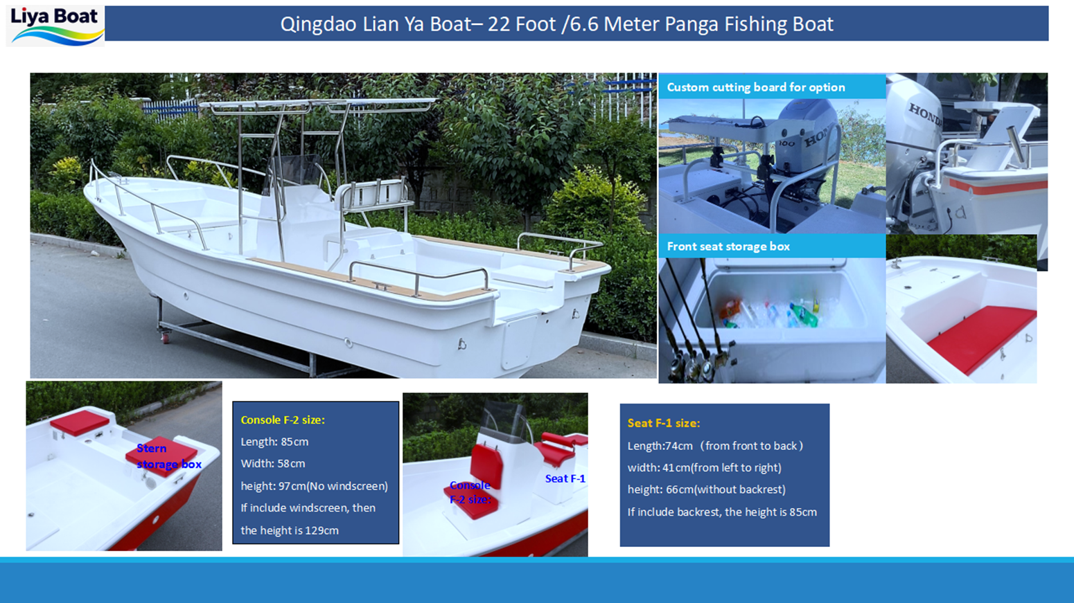 Console de pêcheur personnalisée avec montage électronique sur Skiff